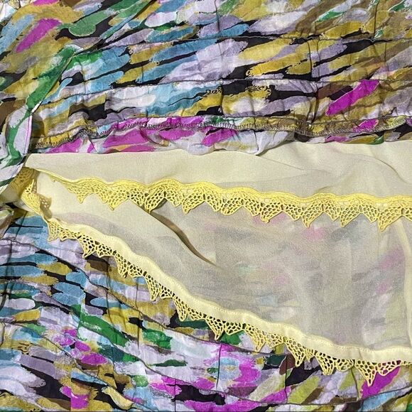 ANTHROPOLOGIE Leifsdottir Rainbow Confetti Silk Ruffle Dress 2 4 XS S RARE HTF! - Picture 13 of 16